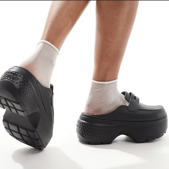 Crocs Stomp Black Loafer M6 W8 - Picture 3 of 6